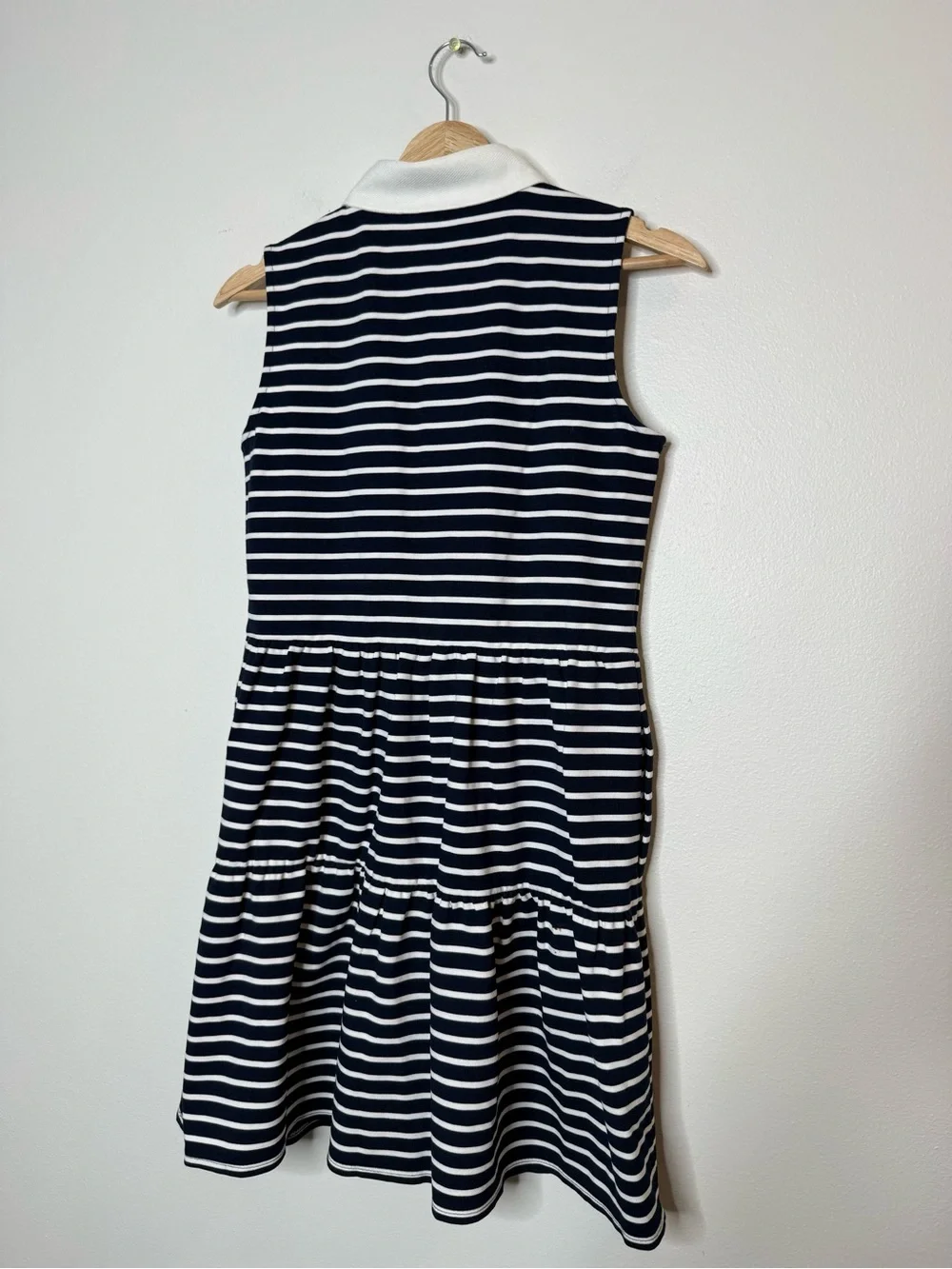 Eliza J Nautical Coastal Sailor Stripe Tiered Mini Dress Navy & White Striped xs - Picture 4 of 10